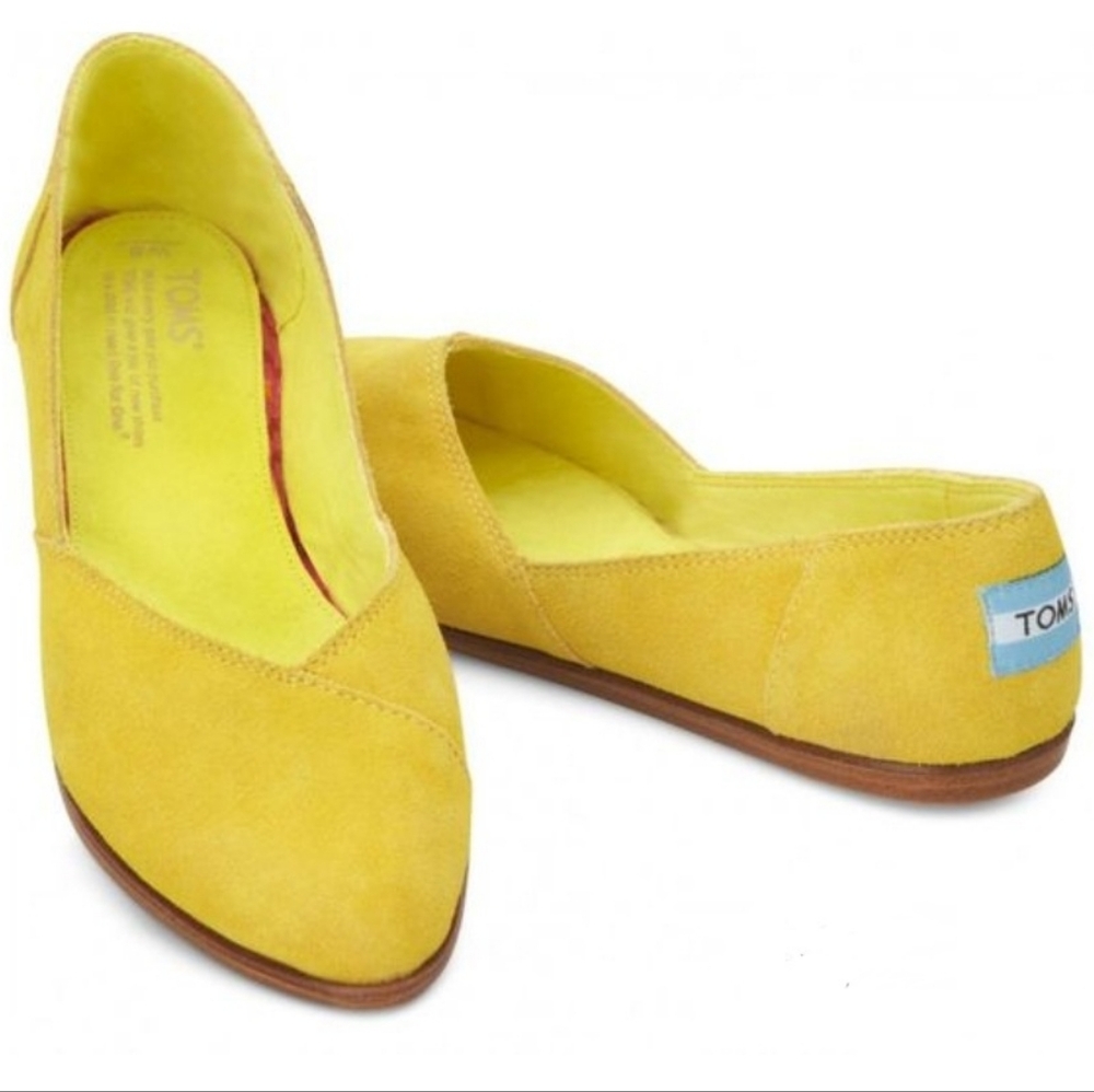 TOMS Shoes Blazing Yellow Women's Jutti Suede Flats Size 7 - Picture 1 of 16